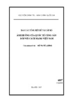 Báo cáo tổng kết đề tài cấp bộ ảnh hưởng của quốc tế cộng sản đối với cánh mạng việt nam