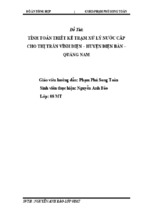 đồ án tổng hợp tính toán thiết kế trạm xử lý nước cấp cho thị trấn vĩnh điện – huyện điện bàn – quảng nam