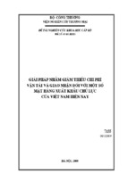 đề tài nckh cấp bộ giải pháp nhằm giảm thiểu chi phí vận tải và giao nhận đối với một số mặt hàng xuất khẩu chủ lực của việt nam hiện nay