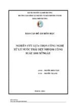 Báo cáo đồ án môn học ngiên cứu lựa chọn công nghệ xử lý nước thải dệt nhuộm công suất 1000 m3 ngày