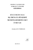 đặc trưng của nền kinh tế thị trường định hướng xhcn ở việt nam