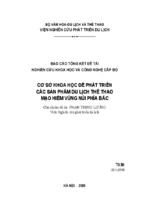 đề tài khoa học cấp bộ cơ sở khoa học để phát triển các sản phẩm du lịch thể thao mạo hiểm vùng núi phía bắc