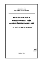 Báo cáo tổng kết đề tài cáp bộ nghiên cứu phát triển các mô hình kinh doanh chợ