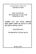 Báo cáo tóm tắt đề tài khoa học và công nghệ cấp đại học đà nẵng nghiên cứu xây dựng driver điều khiển thiết bị ngoại vi cho hệ thống nhúng linux