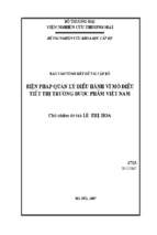 Iện pháp quản lý điều hành vĩ mô điều tiết thị trường dược phẩm việt nam