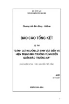 đánh giá nguồn lợi sinh vật biển và hiện trạng môi trường vùng biển quần đảo trường sa