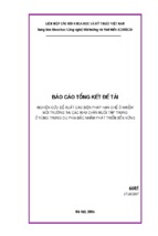 Ghiên cứu đề xuất các biện pháp hạn chế ô nhiễm môi trường tại các khu chăn nuôi tập trung ở vùng trung du phía bắc nhằm phát triển bền vững