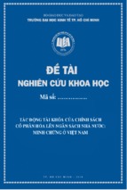 đề tài khoa học tác động tài khóa của chính sách cổ phần hóa lên ngân sách nhà nước minh chứng ở việt nam