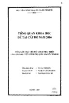 Tổng quan khoa học đề tài cấp bộ tổng kết thực tiễn đối với sự phát triển lý luận ở học viện chính trị quốc gia hồ chí minh