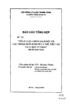 Báo cáo tổng hợp đề tài về lý luận, chính sách đối với các thành phần kinh tế cá thể, tiểu chủ và tư bản tư nhân