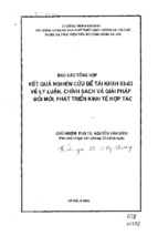 Kết quả nghiên cứu đề tài khxh 03-03 về lý luận, chính sách và giải pháp đổi mới, phát triển kinh tế hợp tác