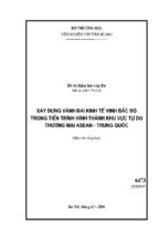 đề tài khoa học cấp bộ xây dựng vành đai kinh tế vịnh bắc bộ trong tiến trình hình thành khu vực tự do thương mại asean - trung quốc