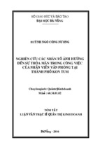 Nghiên cứu các nhân tố ảnh hưởng đến sự thỏa mãn trong công việc của nhân viên văn phòng, tại thành phố kon tum