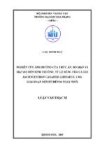Nghiên cứu ảnh hưởng của thức ăn, độ mặn và mật độ đến sinh trưởng, tỷ lệ sống của cá giò rachycentron canadum (linnaeus, 1766) giai đoạn mới nở đến 30 ngày tuổi