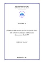 Nghiên cứu ảnh hưởng của các chất kích thích sinh sản lên chất lượng trứng cá dìa siganus guttatus (bloch, 1787)