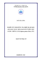 Nghiên cứu ảnh hưởng của nhiệt độ, độ mặn, ánh sáng trong thời gian nuôi vỗ đến chất lượng trứng cá dìa siganus guttatus (bloch, 1787)