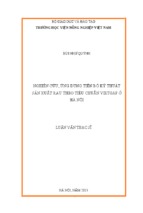 Luận văn thạc sĩ nghiên cứu, ứng dụng tiến bộ kỹ thuật sản xuất rau theo tiêu chuẩn vietgap ở hà nội