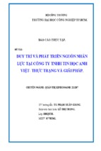 Báo cáo thực tập duy trì và phát triển nguồn nhân lực tại công ty tnhh tin học anh việt - thực trạng và giải pháp 