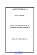 La01.008_nghiên cứu thống kê đánh giá phát triển bền vững ở việt nam