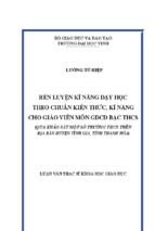 Tên đề tài rèn luyện kĩ năng dạy học theo chuẩn kiến thức, kĩ năng cho giáo viên môn gdcd bậc thcs