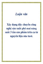 Luận văn - xây dựng dây chuyền công nghệ sản xuất phô mai năng suất 3 tấn sản phẩm trên ca từ nguyên liệu sữa tươi