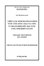 Chiến lược kinh doanh sản phẩm nước uống đóng chai của công ty tnhh nước uống tinh khiết sài gòn