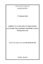 Luận văn thạc sĩ nghiên cứu sự hài lòng của khách hàng đối với siêu thị co.opmart thành phố tam kỳ, tỉnh quảng nam