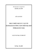 Luận văn thạc sĩ phát triển dịch vụ vận tải hành khách công cộng trên địa bàn, tỉnh quảng ngãi