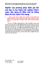 đề tài nghiên cứu phương pháp đánh giá kết quả dạy và học bằng trắc nghiệm khách quan. xây dựng thí điểm một hệ thống khảo thí trực tuyến trên mạng.