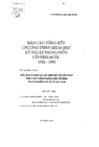 Báo cáo tổng kết chương trình khoa học kỹ thuật trọng điểm cấp nhà nước 1986-1990