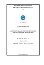 A study on the translation of vietnamese education terms into english ﻿
