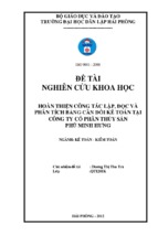 Hoàn thiện công tác lập, đọc và phân tích bảng cân đối kế toán tại công ty cổ phần thủy sản phú minh hưng