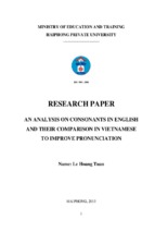 An analysis on consonants in english and their comparison in vietnamese to improve pronouncitation ﻿