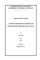A study on the images of objects in english idioms, proverbs and sayings ﻿
