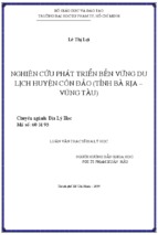 Nghiên cứu phát triển bền vững du lịch huyện côn đảo (tỉnh bà rịa - vũng tàu)
