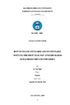 How to teach countable and uncountable nouns to the 1st year non- english majors of hai phong private university ﻿
