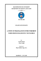 A study on translation of procurement terms from english into vietnamese ﻿