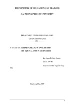 A study on rhyming slang in english and its equivalents in vietnamese ﻿