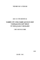 Nghiên cứu công nghệ sản xuất oxit vonfram (wo3) kỹ thuật từ tinh quặng vonframit