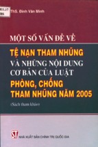 Một số vấn đề về tệ nạn tham nhũng và những nội dung cơ bản của luật phòng, chống tham nhũng năm 2005
