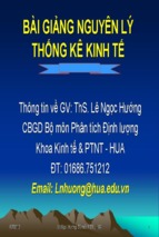 Bài giảng nguyên lý thống kê kinh tế