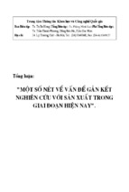 Một số nét về vấn đề gắn kết nghiên cứu với sản xuất trong giai đoạn hiện nay