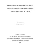 A framework to explore low-power architecture and variability-aware timing estimation of fpgas