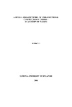 A lexical semantic model of verb-directional construction in chinese - a case study of v-shang