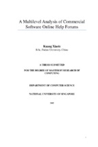 A multilevel analysis of commercial software online help forums