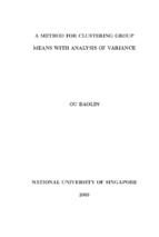 A method for clustering group means with analysis of variance
