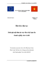 Hội thảo đào tạo - đánh giá một đơn xin vay vốn có kỳ hạn của doanh nghiệp vừa và nhỏ