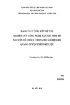 Nghiên cứu công nghệ tận thu một số nguyên tố có ích trong bụi lò điện hồ quang thép phế liệu