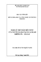 Nghi lễ thờ thần bến nước của người gia rai tại xã ia mlah krông pa – gia lai