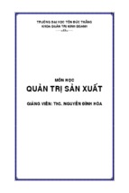 Bài giảng quản trị sản xuất